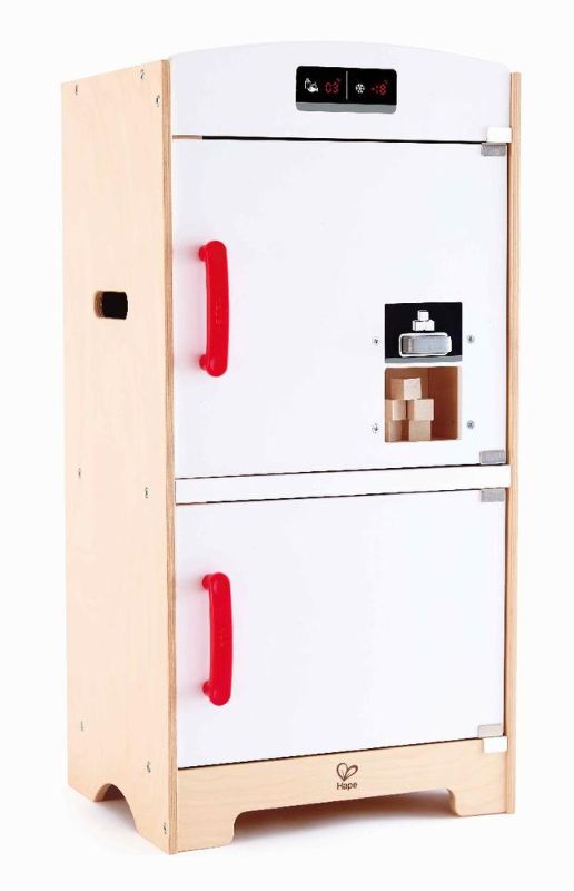 Photo 1 of Hape Gourmet Kitchen Wooden Fridge | Cabinet Style Refrigerator Fridge Freezer with Ice Dispenser, Unique Toy Kitchen Playset for Kids
