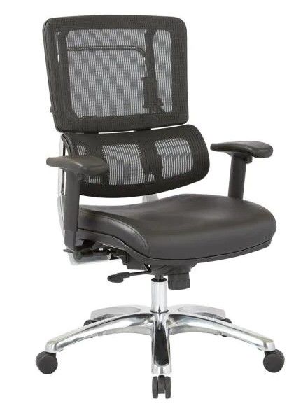 Photo 1 of Black Mesh Back and Vinyl Seat Vertical Office Chair
