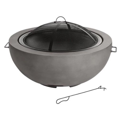 Photo 1 of Forestbrook 36 in. x 20.75 in. Round Outdoor Concrete Wood Burning Fire Pit
