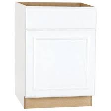 Photo 1 of **water damage**Hampton Bay
Hampton Satin White Raised Panel Stock Assembled Base Kitchen Cabinet with Drawer Glides (24 in. x 34.5 in. x 24 in.)