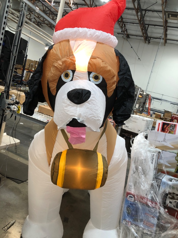 Photo 2 of *** HOLIDAY BUNDLE!!! ***
Home Accents Holiday
8.40 ft. Airblown St Bernard Christmas Inflatable & Home Accents Holiday
4.5 ft Yuletide Lane LED Stacked Gift Box Set Yard Sculpture & 32.66 ft. 50-Light LED C9 Warm White Super Bright String Light (2 PACK) 