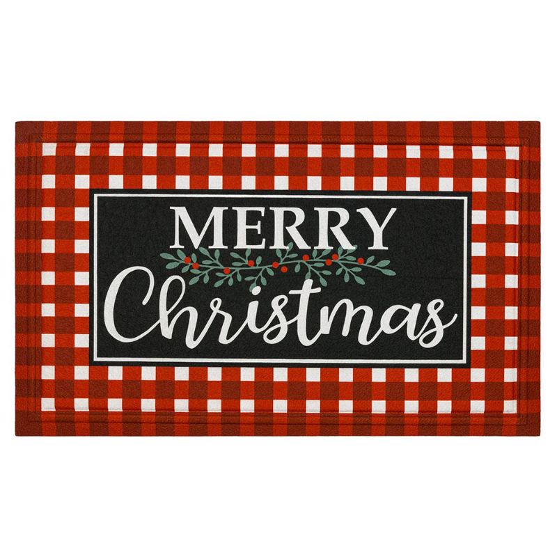 Photo 1 of **MIXED SET OF 3**Home Accents Holiday Craft Christmas Molded Elegant Entry 18 in. X 30 in. Holiday Door Mat, Multi
