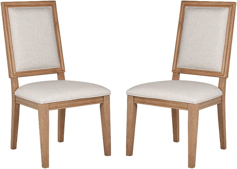 Photo 1 of ***PARTS ONLY***Stone & Beam Jon Casual Farmhouse Wood Dining Chair, 40"H, Pack of 2, Beige
