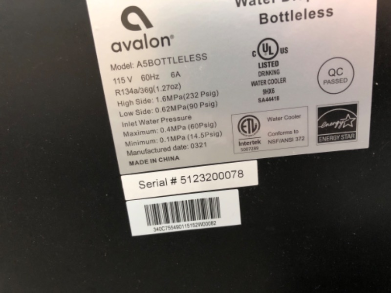 Photo 4 of Avalon Self Cleaning Water Cooler and Dispenser - Stainless Steel