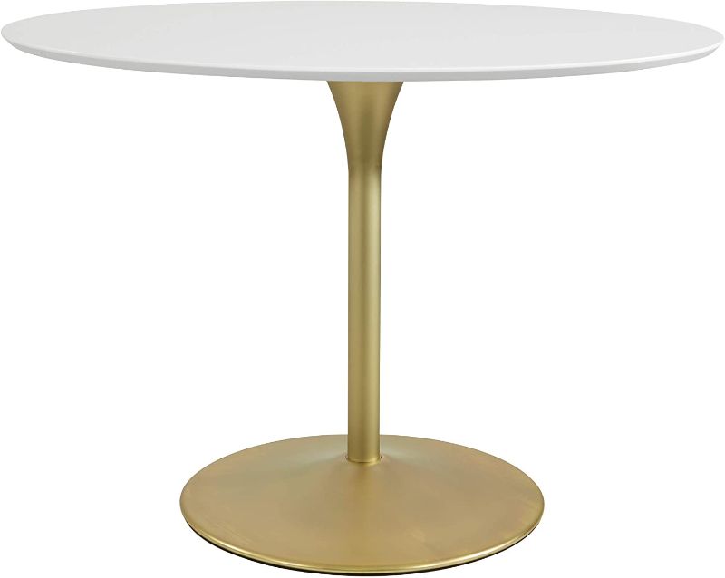 Photo 1 of 
*INCOMPLETE BOX 2 OUT OF 2 *** OSP Home Furnishings Flower Mid-Century, Dining Table, Brass Base

