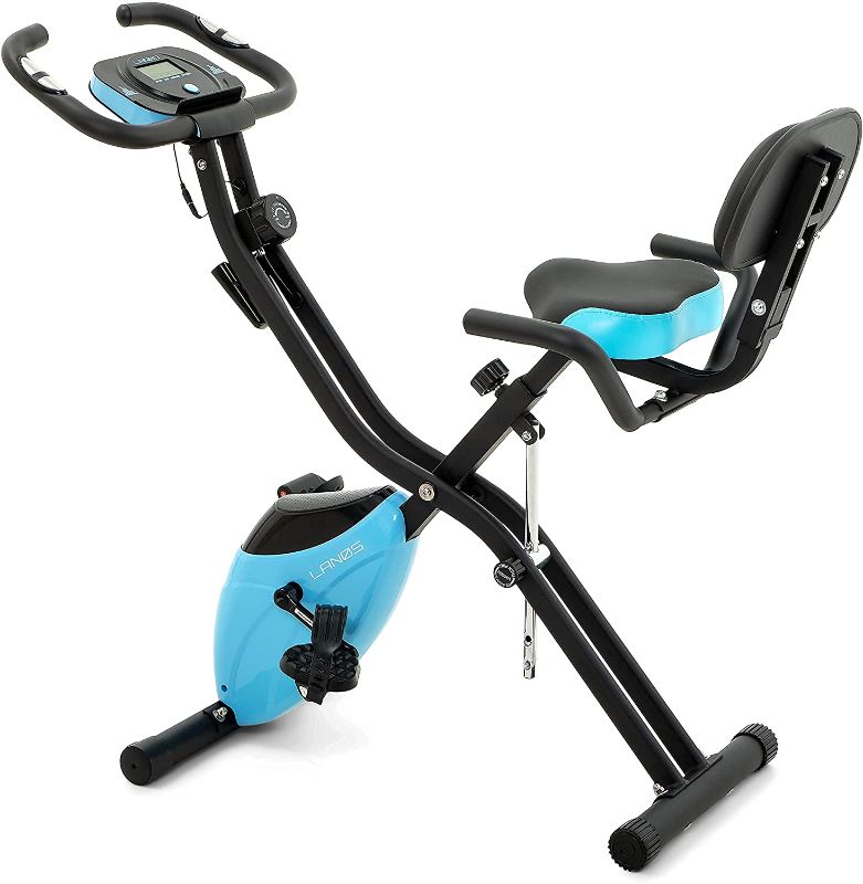 Photo 1 of *READ BELOW** LANOS Workout Bike For Home - 2 In 1 Recumbent Exercise Bike and Upright Indoor Cycling Bike Positions, 10 Level Magnetic Resistance Exercise Bike, Foldable Stationary Bike Machine, Fitness Bike
