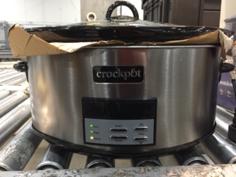 Photo 2 of Crock Pot Slow Cooker|8 Quart Programmable Slow Cooker with Digital Countdown Timer, Black Stainless Steel - SCCPVFC800-DS
