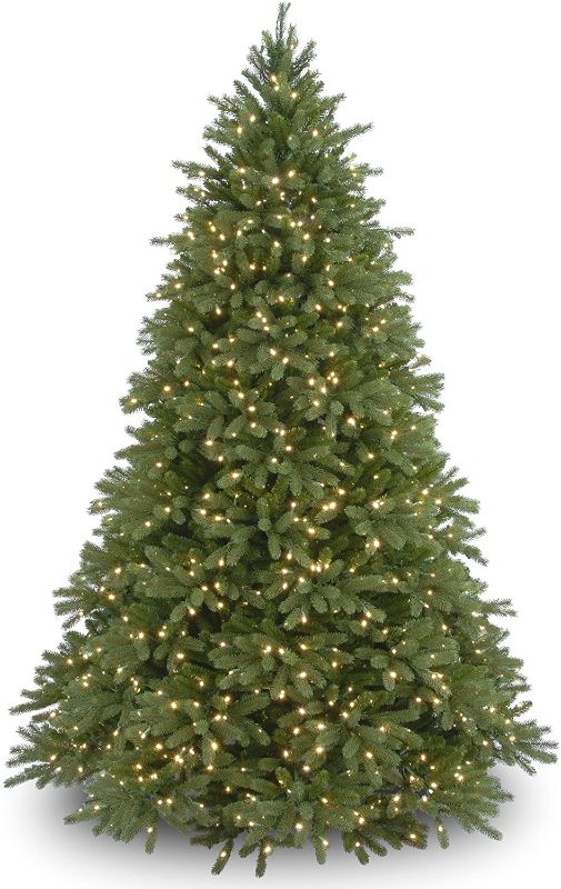 Photo 1 of **SOME LIGHTS ARE NOT FUNCTIONAL** National Tree Company 'Feel Real' Pre-lit Artificial Christmas Tree | Includes Pre-strung White Lights and Stand | Jersey Fraser Fir - 6.5 ft
