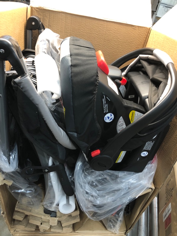 Photo 2 of Graco FastAction Fold Jogger Travel System | Includes the FastAction Fold Jogging Stroller and SnugRide 35 Infant Car Seat, Gotham