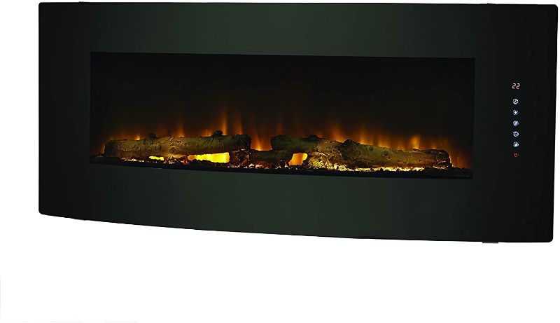 Photo 1 of Muskoka
42 in. W Contemporary Curved Front Slim Line Wall Mount Infrared Electric Fireplace in Black