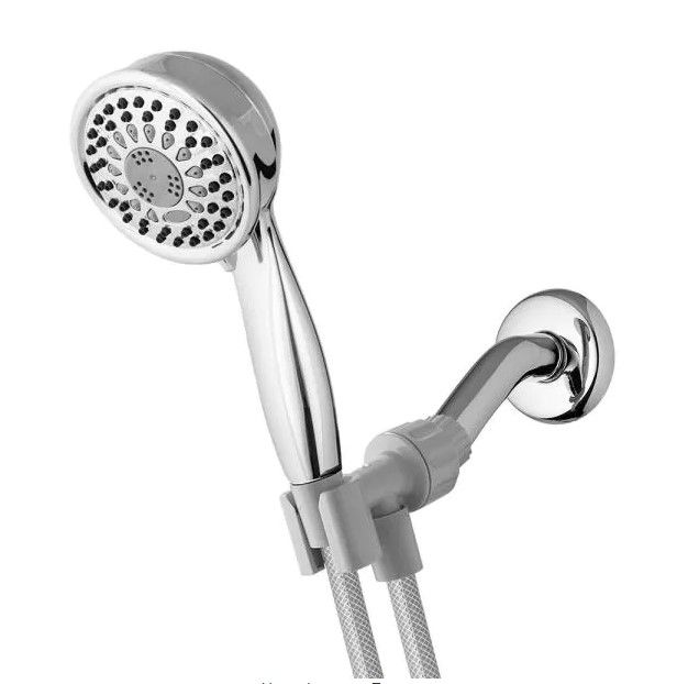 Photo 1 of 
Waterpik
5-Spray 3.5 in. Single Wall Mount 1.8 GPM Handheld Shower Head in Chrome