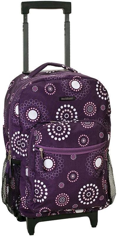 Photo 1 of Rockland Double Handle Rolling Backpack, Purple Pearl, 17-Inch
