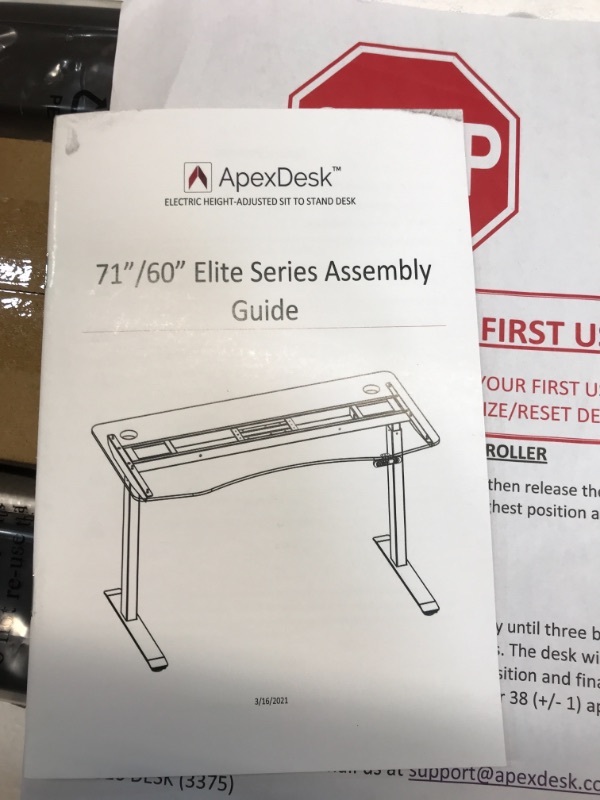 Photo 3 of ApexDesk Elite Series Frame AX5025-3BK, Legs, Control Box, Control Panel 0403501