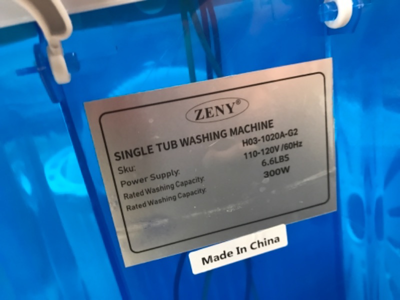 Photo 4 of Zeny MINI Portable Single Bucket Wash Machine - 9 lbs Compact Counter Top Laundry, Washing drying 2 in 1 Washer(Single, 9lbs)