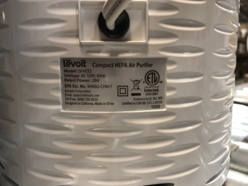 Photo 3 of LEVOIT Air Purifiers for Home, H13 True HEPA Filter for Smoke, Dust, Mold, and Pollen in Bedroom, Ozone Free, Filtration System Odor Eliminators for Office with Optional Night Light, 1 Pack, White
