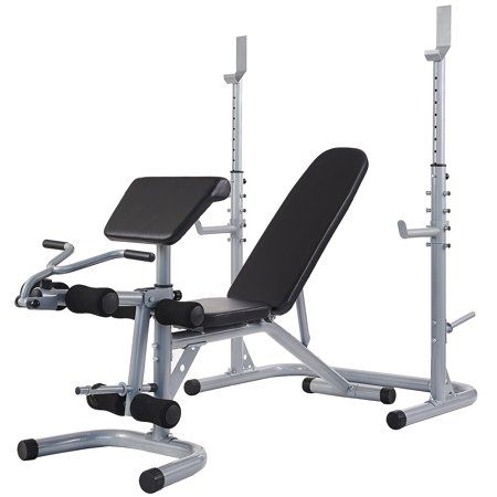Photo 1 of ***PARTS ONLY*** Everyday Essentials Multifunctional Workout Station Adjustable Olympic Workout Bench with Squat Rack, Leg Extension, Preacher Curl, and Weight Storage | Support up to 400 lbs.
