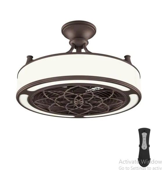 Photo 1 of *NOT EXACT stock picture, use for reference*
LED Indoor/Covered Outdoor Bronze Ceiling Fan with Light Kit and Remote Control