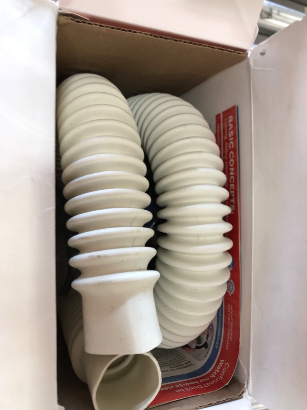 Photo 1 of 1-1/2 in. White Rubber Threaded All-in-One Drain Kit for Double Basin Sink

