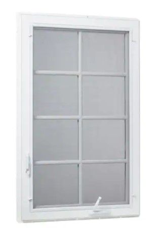 Photo 1 of ***FACTORY PACKAGED*** 30 in. x 60 in. Left-Hand Vinyl Casement Window with Grids and Screen in White
