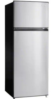 Photo 1 of 7.1 cu. ft. Top Freezer Refrigerator in Stainless Steel Look
