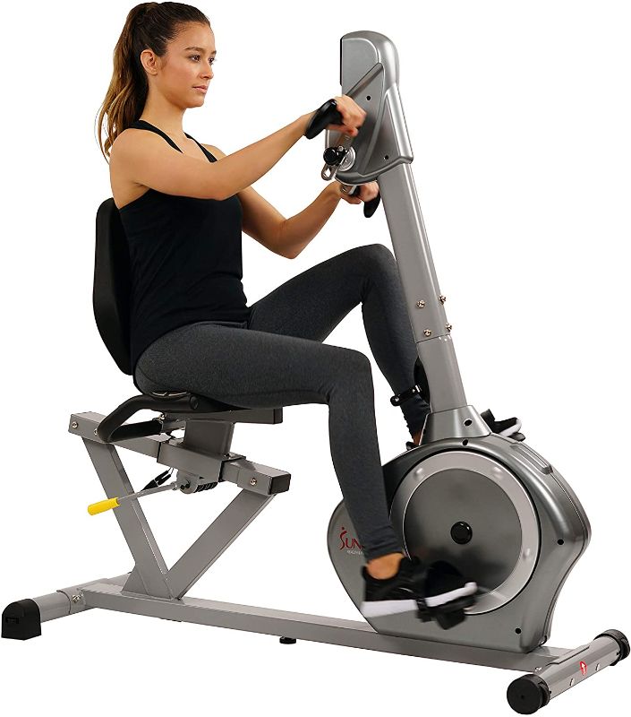 Photo 1 of ***MISSING HARDWARE** Sunny Health & Fitness Recumbent Bike SF-RB4631 with Arm Exerciser, 350lb,Gray
