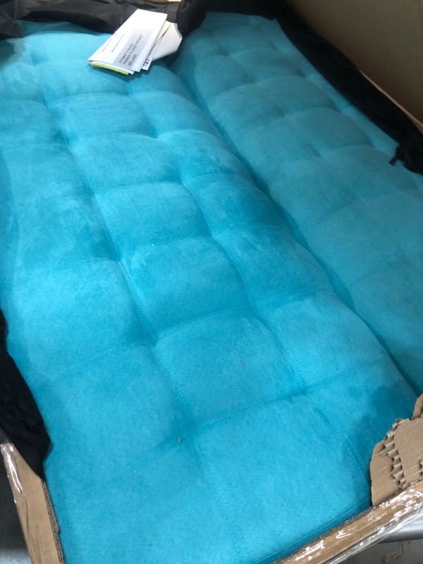 Photo 2 of (HAIRY SURFACES)
DHP Ariana Kids Sofa Futon Converts from Futon to Bed for Kids Teal