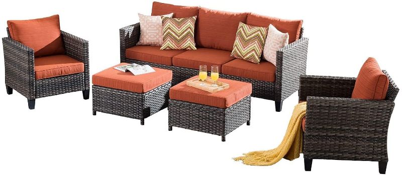 Photo 1 of ****INCOMPLETE SET *** ovios Patio Furniture Set All Weather Outdoor Furniture Sectional Sofa
missing: box 2!!!
***this box is box 1/2!!!***