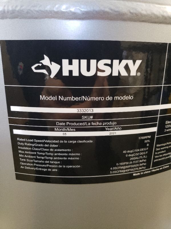 Photo 7 of Husky 20 Gal. Vertical Electric-Powered Silent Air Compressor