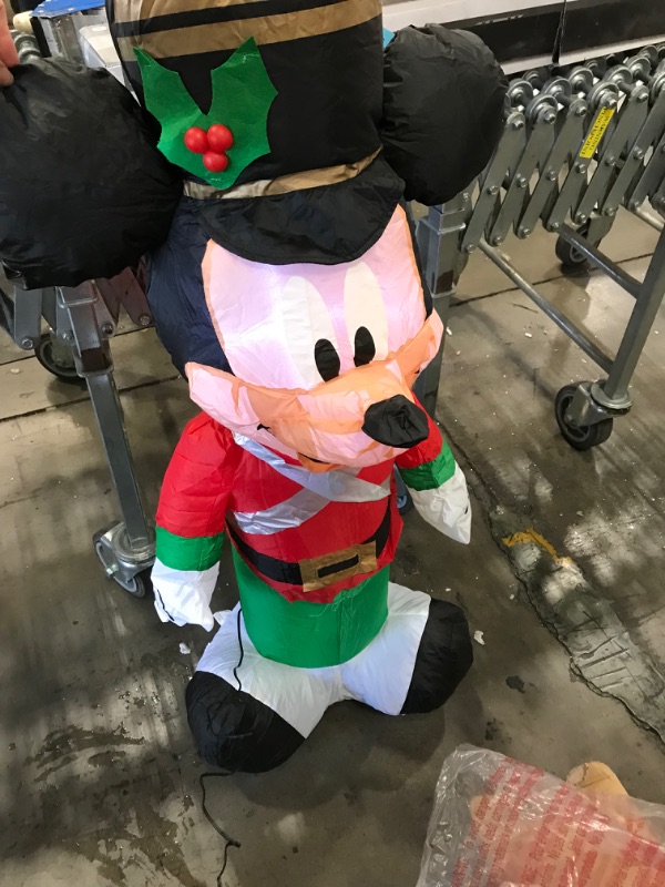 Photo 2 of 3.5 Ft. Pre-Lit LED Disney Airblown Mickey as Toy Soldier Christmas Inflatable
