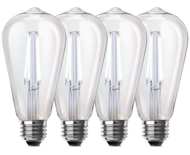 Photo 1 of Feit Electric
60-Watt Equivalent ST19 Dimmable Straight Filament Clear Glass Vintage Edison LED Light Bulb, Daylight (8 bulbs)