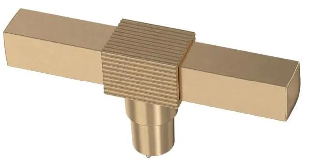 Photo 1 of (pack of 13; INCOMPLET HARDWARE) 
Fluted Square 3-1/8 in. (79 mm) Champagne Bronze Elongated T-Cabinet Knob
