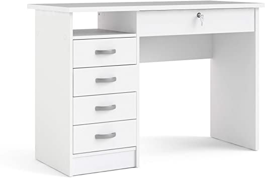 Photo 1 of (DAMAGED EDGE/CORNER BOARD)
Tvilum Desk with 5 Drawers, White
