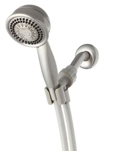 Photo 1 of 
Waterpik
5-Spray 3.5 in. Single Wall Mount 1.8 GPM Handheld Adjustable Shower Head in Brushed Nickel