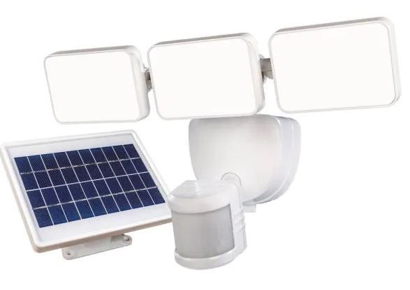 Photo 1 of 180° 3-Head White Solar Powered Motion Outdoor Integrated LED Flood Light
