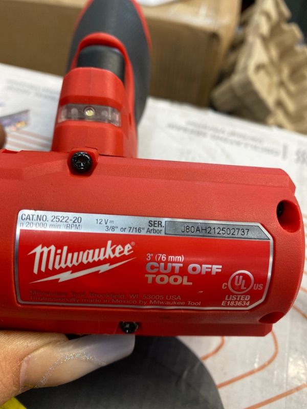 Photo 3 of **incomplete*** Milwaukee
M12 FUEL 12-Volt 3 in. Lithium-Ion Brushless Cordless Cut Off Saw Kit with One 4.0 Ah Battery Charger and Bag