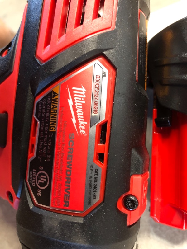 Photo 2 of Milwaukee 2401-22 M12 12-Volt Lithium-Ion 1/4 in. Hex Cordless Screwdriver Kit