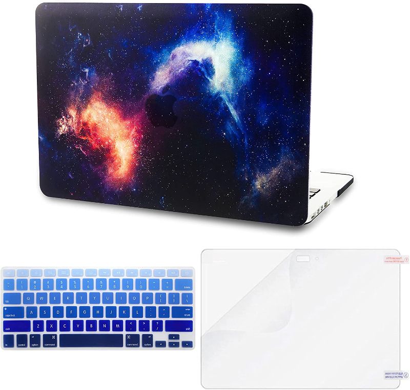 Photo 1 of KECC Compatible with MacBook Air 13 inch Case 2021 2020 2019 2018 Release A1932 Retina Display + Touch ID Plastic Hard Shell Keyboard Cover + Screen Protector (Nebula)
