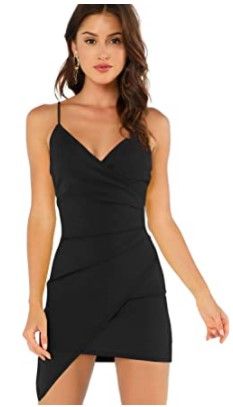 Photo 1 of Verdusa Women's Sexy Ruched Side Asymmetrical V Neck