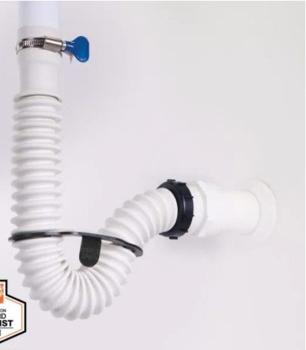 Photo 1 of 1.25 in. Rubber Threaded P-Trap Bathroom Single Sink Drain Kit
