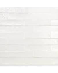 Photo 1 of 2 Zellige Pearl 2.5 in. x 8 in. Glossy Ceramic White Wavy Subway Tile (5.38 sq. ft./Case)