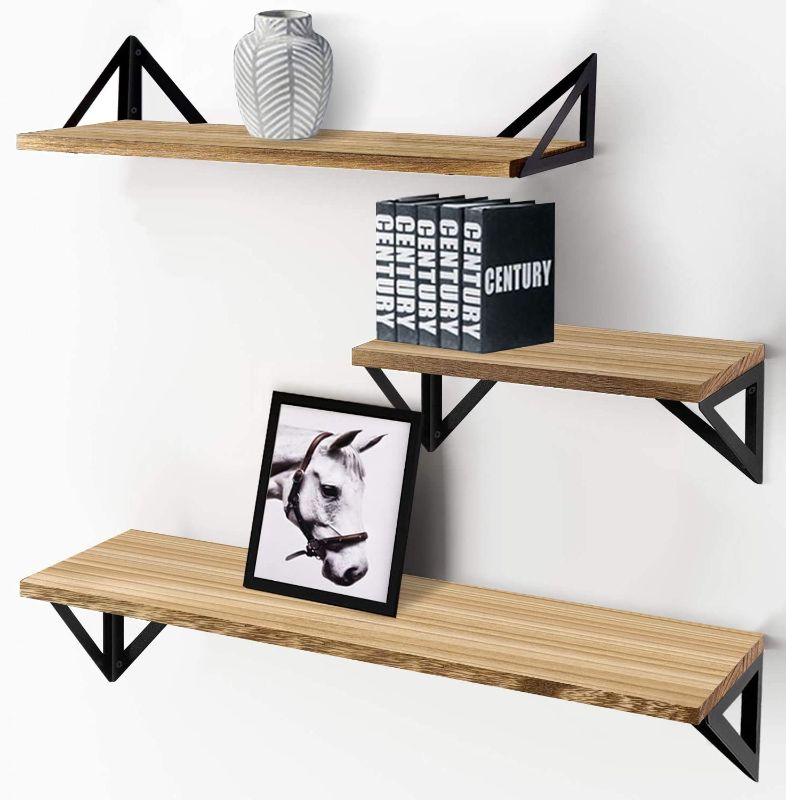 Photo 1 of ALISXM Floating Shelves Wall Mounted,Rustic Wall Shelves for Bedroom,Bathroom,Living Room,Kitchen Set of 3
