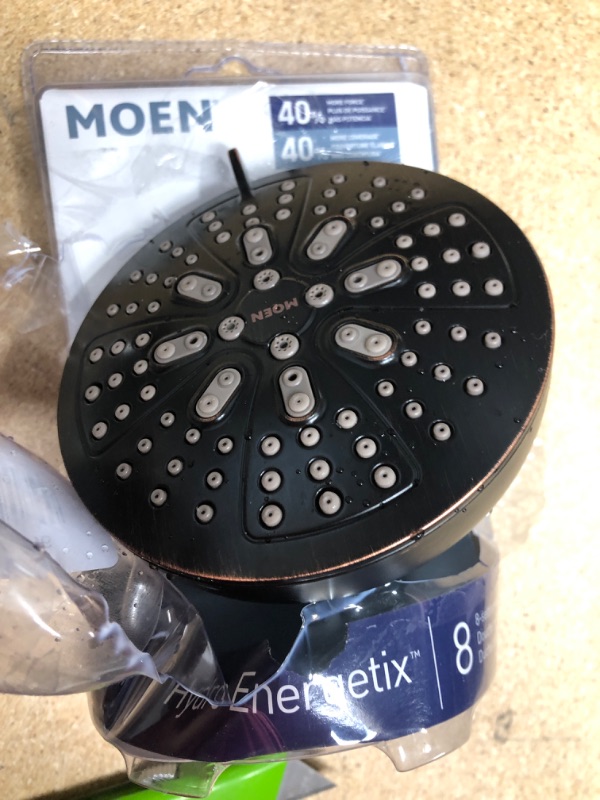 Photo 2 of **SHOWER HEAD ONLY**MOEN HydroEnergetix 8-Spray Patterns with 1.75 GPM 4.75 in. Single Wall Mount Fixed Shower Head in Mediterranean Bronze