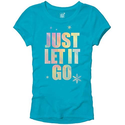 Photo 1 of DIsney Frozen Elsa Just Let It Go Comfy Princess Disneyland World Tee Funny Women's Graphic Juniors T-Shirt(Turquoise,Large)
