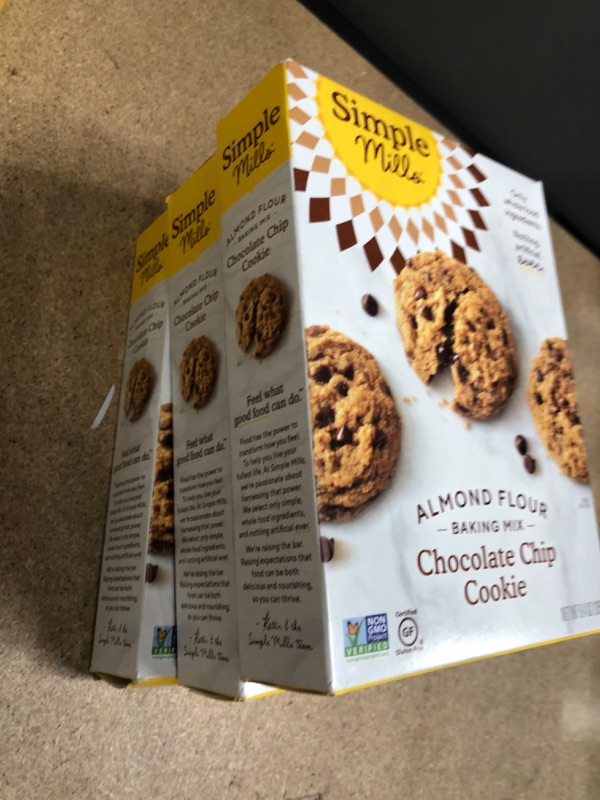 Photo 3 of **BEST BY 01/20/2022**Simple Mills Almond Flour Baking Mix, Gluten Free Chocolate Chip Cookie Dough Mix, Good For Baking, Nutrient Dense, 9.4oz, 3 Count

