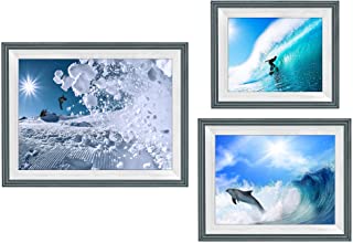 Photo 1 of HWAHWA Picture Frames Set of 3 for 4x6?5x7 and 8x10 Plastic Picture Frames, Med Style Design Wall Frame Set for Wall or Tabletop for Wall Display Decoration for Wall Photos, Painting, Landscapes,Posters, Artworks for Living Room Bedroom Kitchen Bathroom R