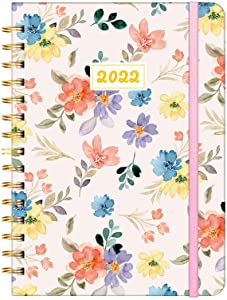 Photo 1 of 3PCK-2022 Weekly & Monthly Planner, Spiral Daily Planner 2022, Agenda Planners & Organizers, Cute Schedule Planner with Tabs, Jan. 2022 - Dec. 2022 (Watercolor Floral)
