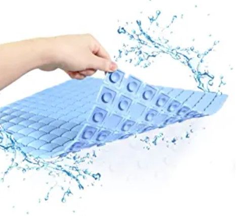 Photo 1 of HOLY HIGH Shower Mat, Baby Bathtub Mats, Bath Mat with Drain Hole and Strong Suction Cup, Non Slip Shower Mat for The Elderly and Kids Machine Washable, Bathroom Mats, Smooth/Non-Textured Surface Only
