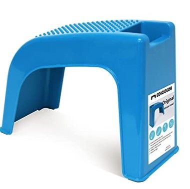 Photo 1 of EOICCEOH Shower Stool,Shower Foot Rest, Beauty Footrest for Easy At-Home Pedicures, Treat Your Feet, No More Bending, Non-Slip Sturdy Legs & Built-In Storage(Blue)
