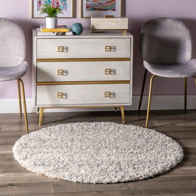 Photo 1 of Brooke Contemporary Soft Shag Tassel Area Rug 4ft round