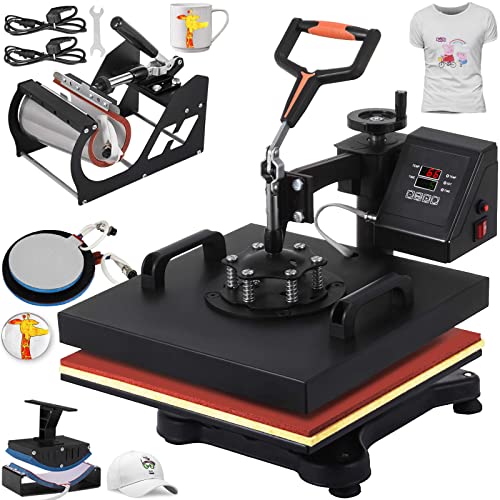 Photo 1 of VEVOR Heat Press 12 X 15 Inch Heat Press Machine 5 in 1 Digital Multifunctional Sublimation Swing Away Heat Press Machine for T Shirts Hat Mug Cap Plate